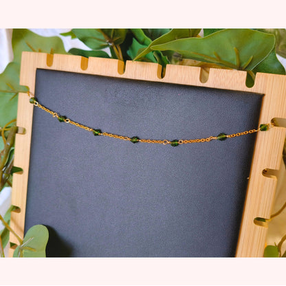 Cavigliera oro - Gemme verdi - PauperGems Jewels