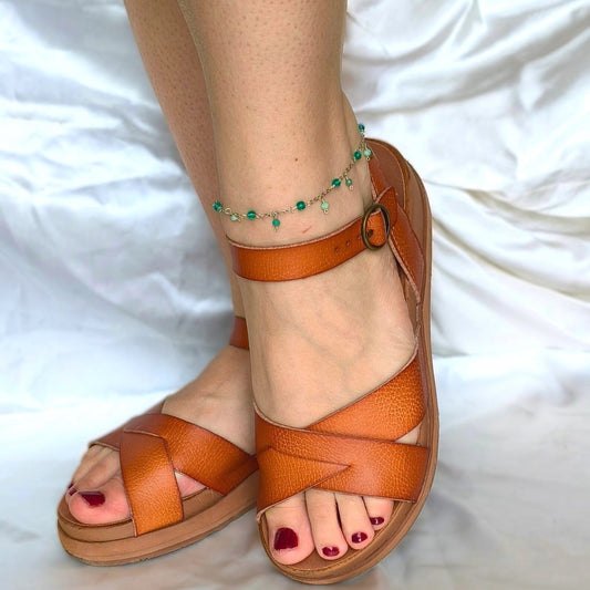 Cavigliera argento - Pendenti acquamarina - PauperGems Jewels